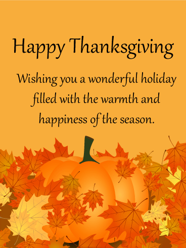 Happy Thanksgiving - wishing you a wonderful holiday