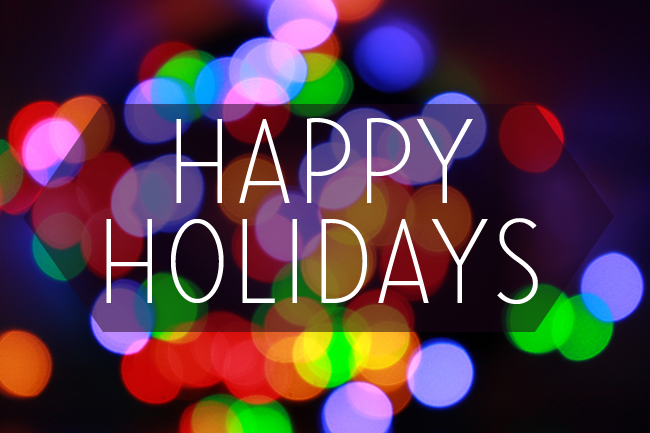 Happy Holidays with a festive, multicolored, abstract background