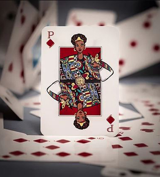 image of the P face card from the Queeng deck, featuring a person of color